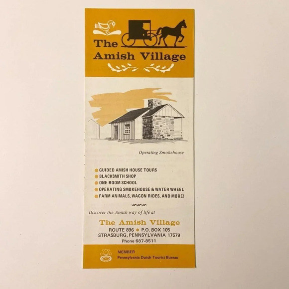 Vintage  The Amish Village Strasburg Pennsylvania Travel Brochure Souvenir - Picture 1 of 10